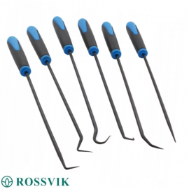 Rossvik ST174 Набор крючков для демонтажа сальников и уплотнителей 6 предметов Rossvik ST174 Набор крючков для демонтажа сальников и уплотнителей 6 предметов
